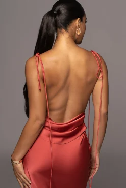 Red Irresistible Satin Maxi Dress*JLUXLABEL Discount