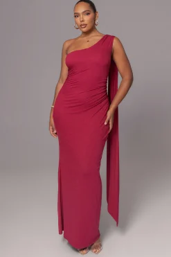 Red Kianna Drape Maxi Dress*JLUXLABEL New