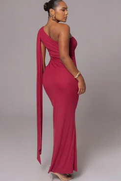 Red Kianna Drape Maxi Dress*JLUXLABEL New