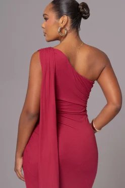 Red Kianna Drape Maxi Dress*JLUXLABEL New