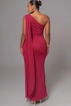 Red Kianna Drape Maxi Dress*JLUXLABEL New