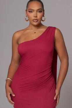 Red Kianna Drape Maxi Dress*JLUXLABEL New