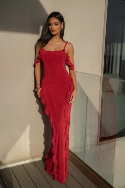 Red Maude Maxi Dress*JLUXLABEL New