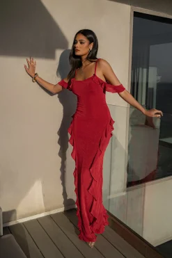 Red Maude Maxi Dress*JLUXLABEL New