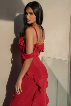 Red Maude Maxi Dress*JLUXLABEL New