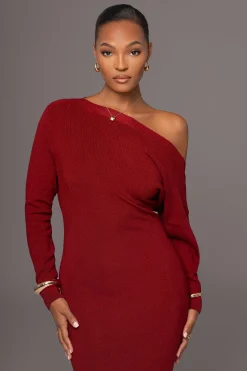 Red Night Shimmers Asymmetrical Maxi Dress*JLUXLABEL Sale