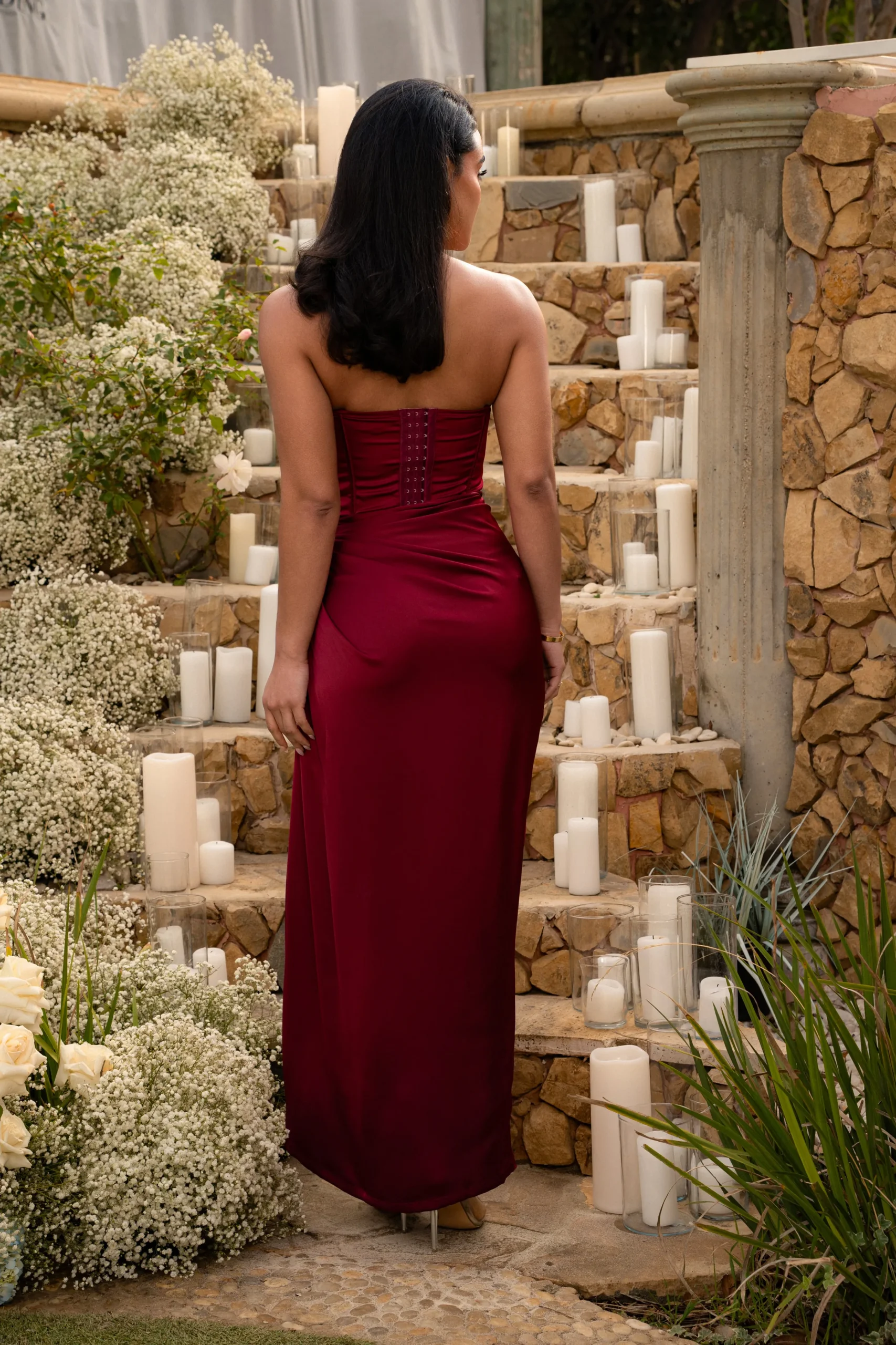 Red Olea Satin Skirt*JLUXLABEL Best