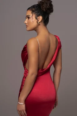 Red Satin Belle Maxi Dress*JLUXLABEL Outlet