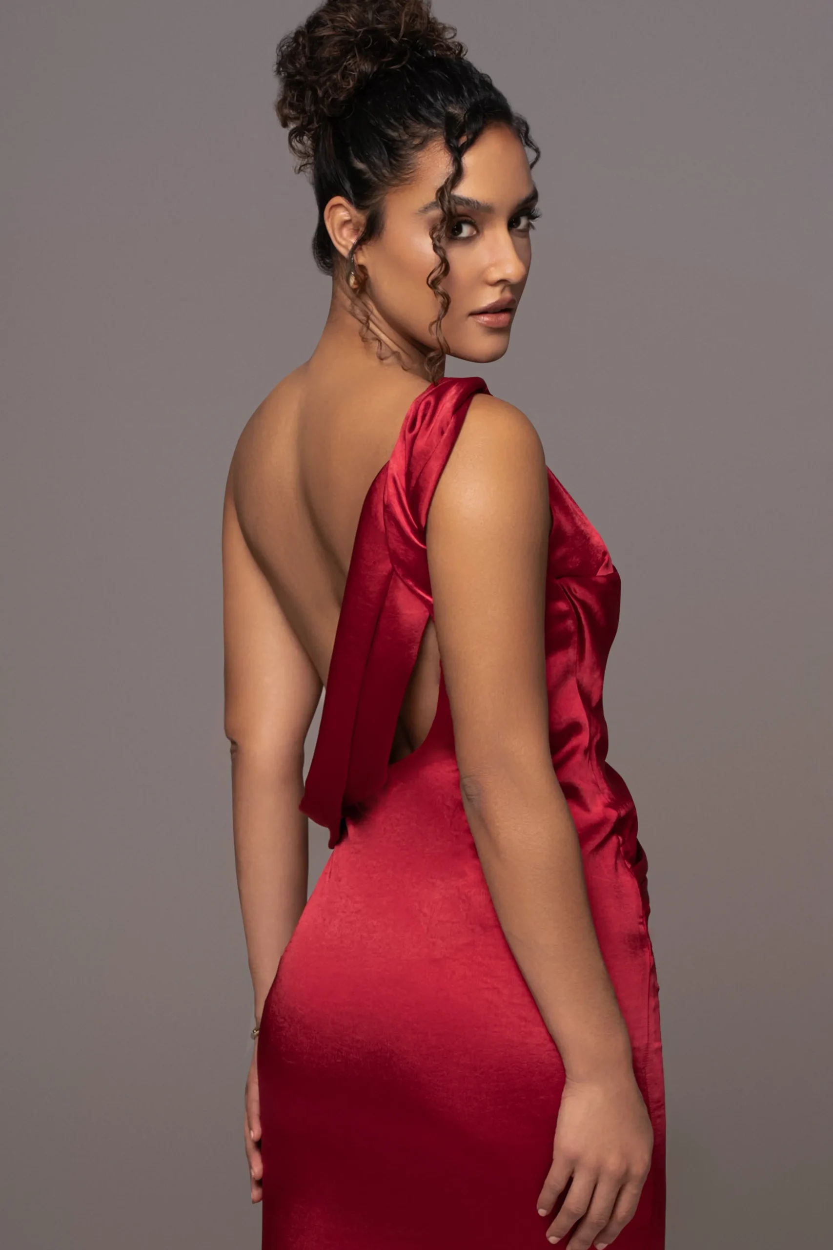 Red Satin Belle Maxi Dress*JLUXLABEL Outlet