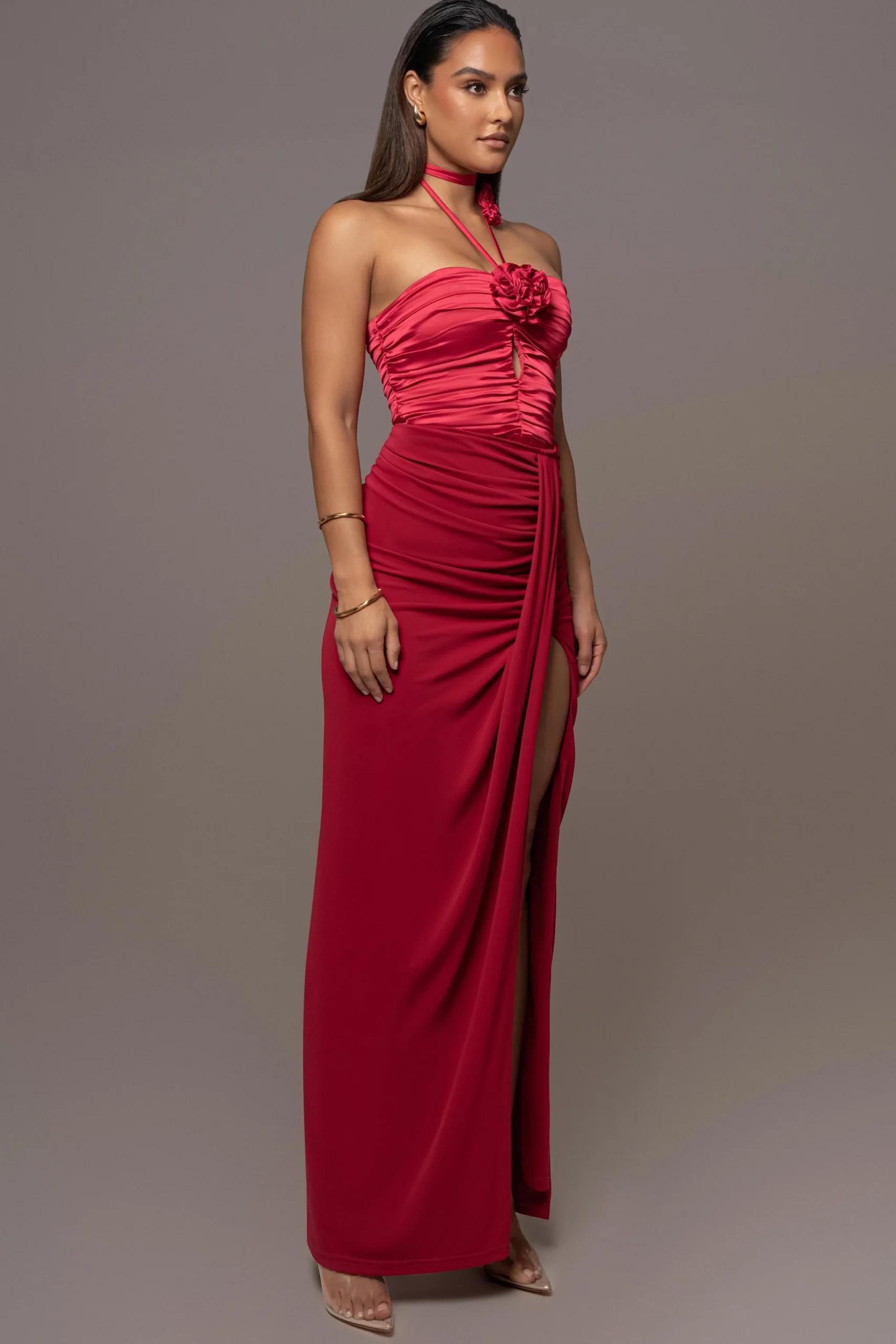 Red Tara Drape Skirt*JLUXLABEL Discount