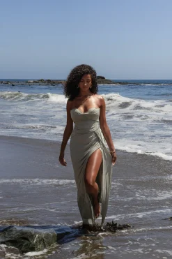 Sage Celestial Drape Maxi Dress*JLUXLABEL Fashion