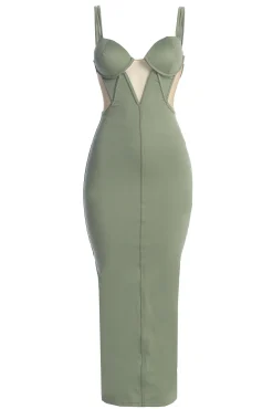 Sage Enchantment Bustier Maxi Dress*JLUXLABEL Hot