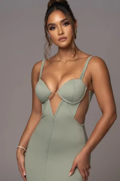 Sage Enchantment Bustier Maxi Dress*JLUXLABEL Hot