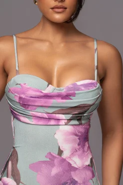 Sage Floral Slinky Visions Of You Maxi Dress*JLUXLABEL Hot