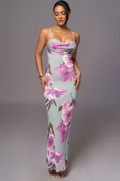 Sage Floral Slinky Visions Of You Maxi Dress*JLUXLABEL Hot