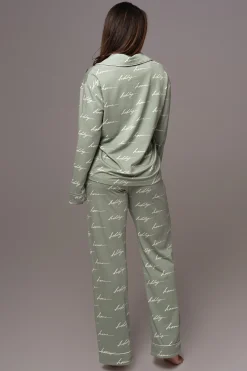 Sage Home For The Holidays Adult Pajama Set*JLUXLABEL Online