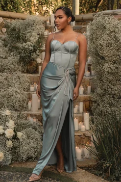 Sage Leo Matte Satin Bustier*JLUXLABEL New