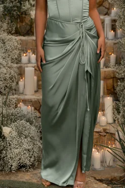 Sage Olea Satin Skirt*JLUXLABEL Best