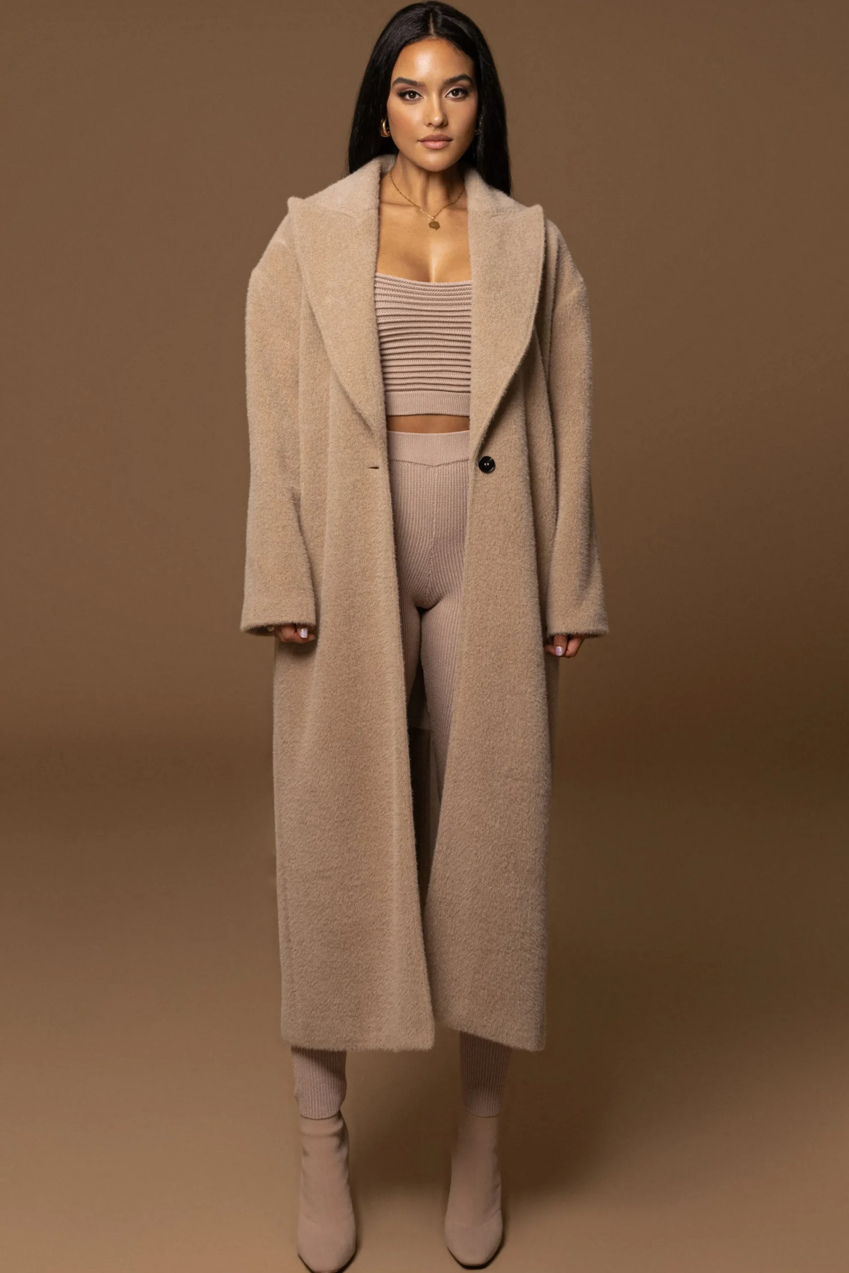 Sand Chelsie Longline Coat*JLUXLABEL Discount