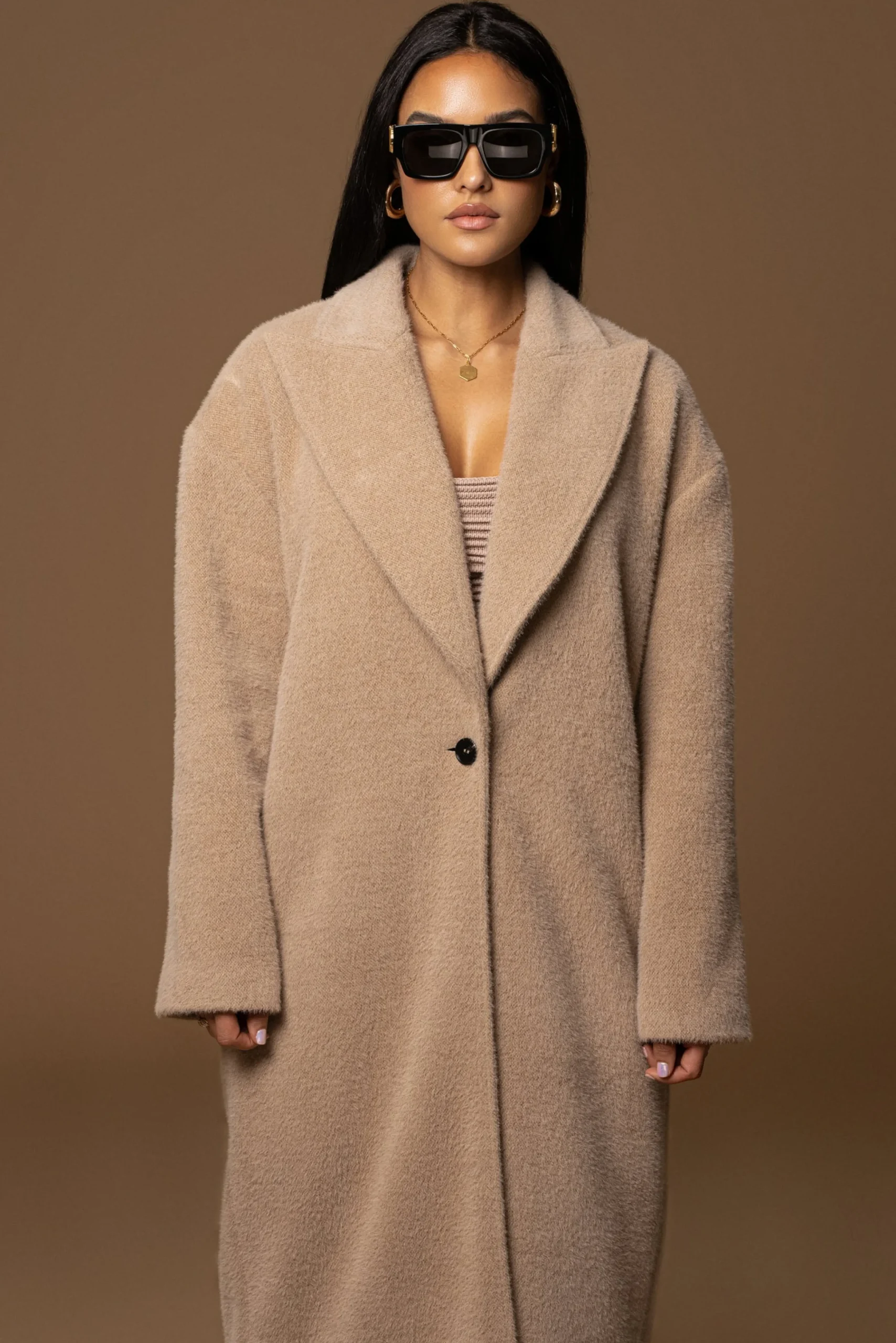 Sand Chelsie Longline Coat*JLUXLABEL Discount