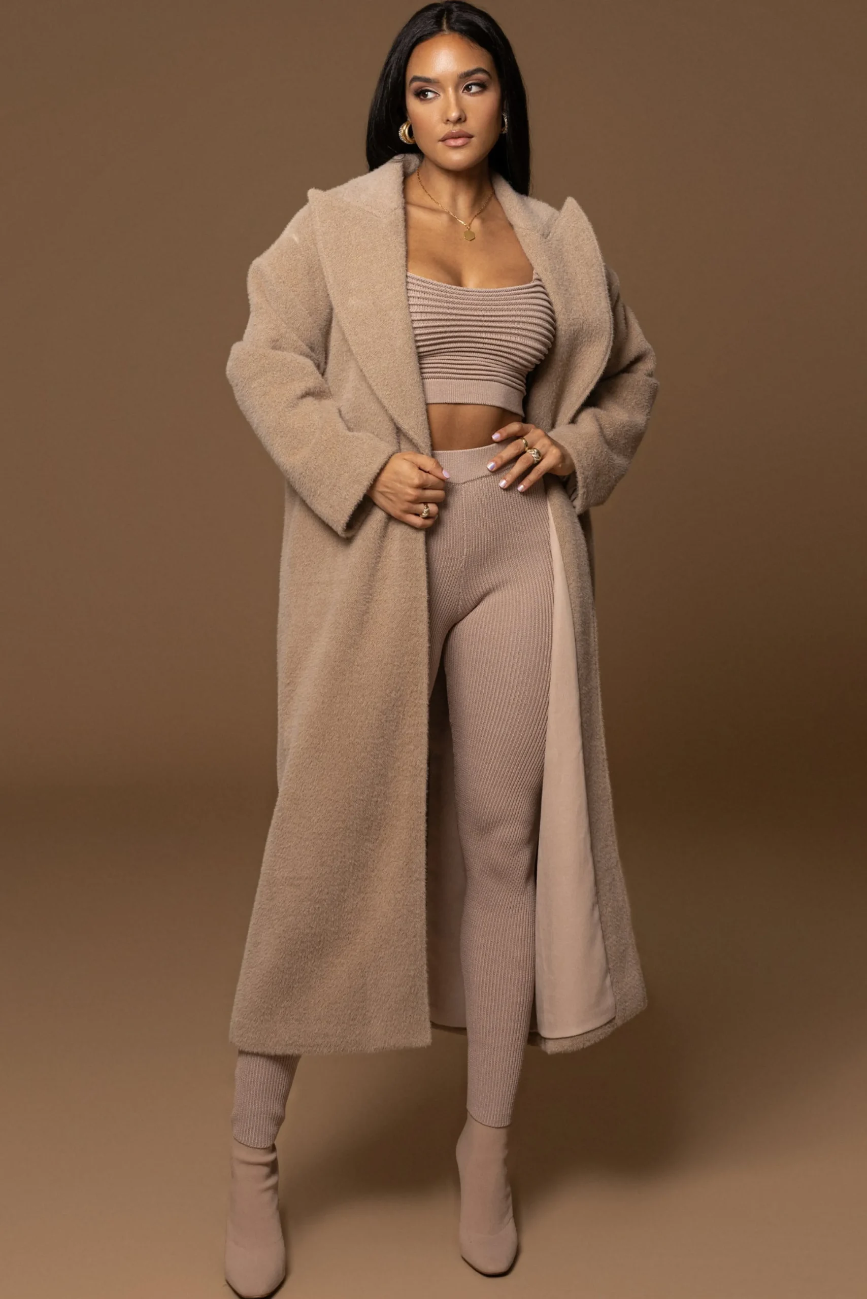 Sand Chelsie Longline Coat*JLUXLABEL Discount