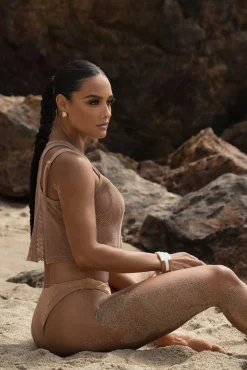 Sand Fishnet Crop Tank*JLUXLABEL Fashion