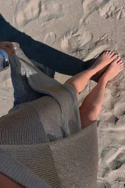 Silver Anais Maxi Slit Skirt*JLUXLABEL Outlet