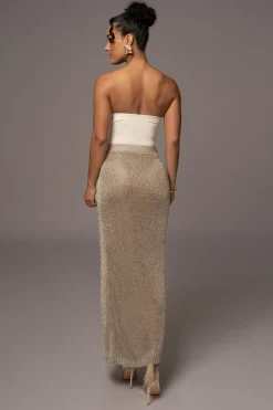 Silver Anais Maxi Slit Skirt*JLUXLABEL Outlet