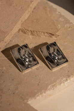 Silver Elie Squared Earrings*JLUXLABEL Outlet