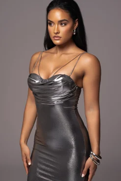 Silver Visions Of You Midi Dress*JLUXLABEL Best