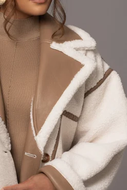 Tan Never Settle Reversible Teddy Jacket*JLUXLABEL Online