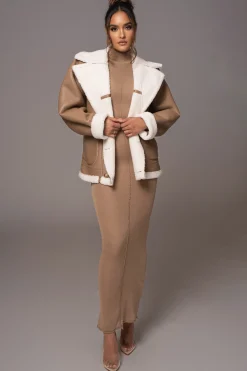 Tan Never Settle Reversible Teddy Jacket*JLUXLABEL Online