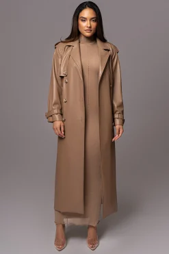 Tan Odin Faux Leather Coat*JLUXLABEL New
