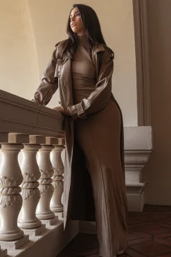 Tan Odin Faux Leather Coat*JLUXLABEL New