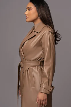 Tan Odin Faux Leather Coat*JLUXLABEL New