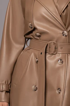 Tan Odin Faux Leather Coat*JLUXLABEL New