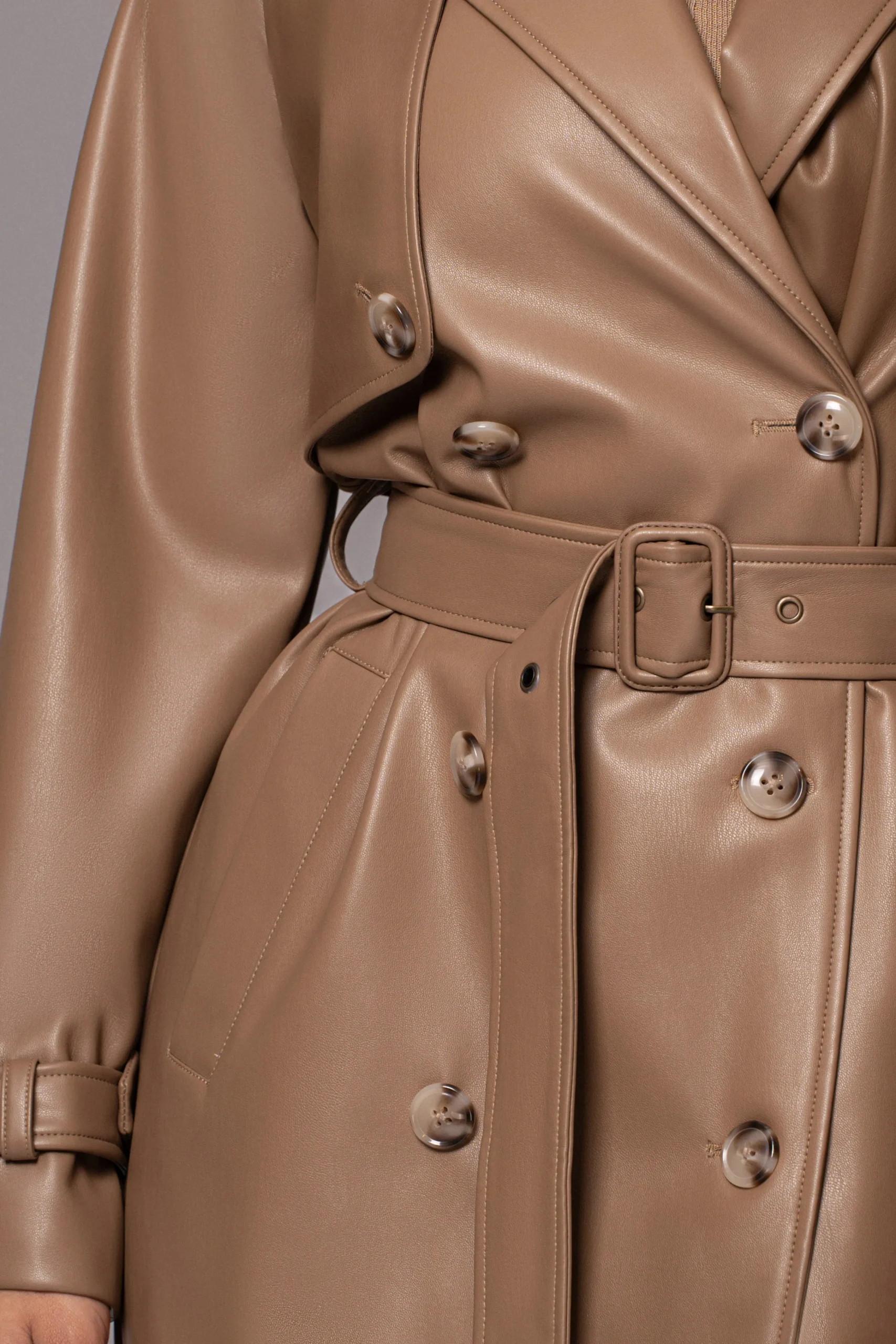 Tan Odin Faux Leather Coat*JLUXLABEL New