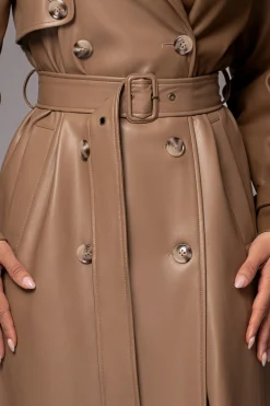 Tan Odin Faux Leather Coat*JLUXLABEL New