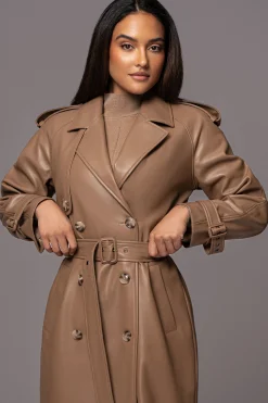 Tan Odin Faux Leather Coat*JLUXLABEL New