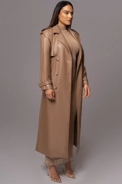 Tan Odin Faux Leather Coat*JLUXLABEL New