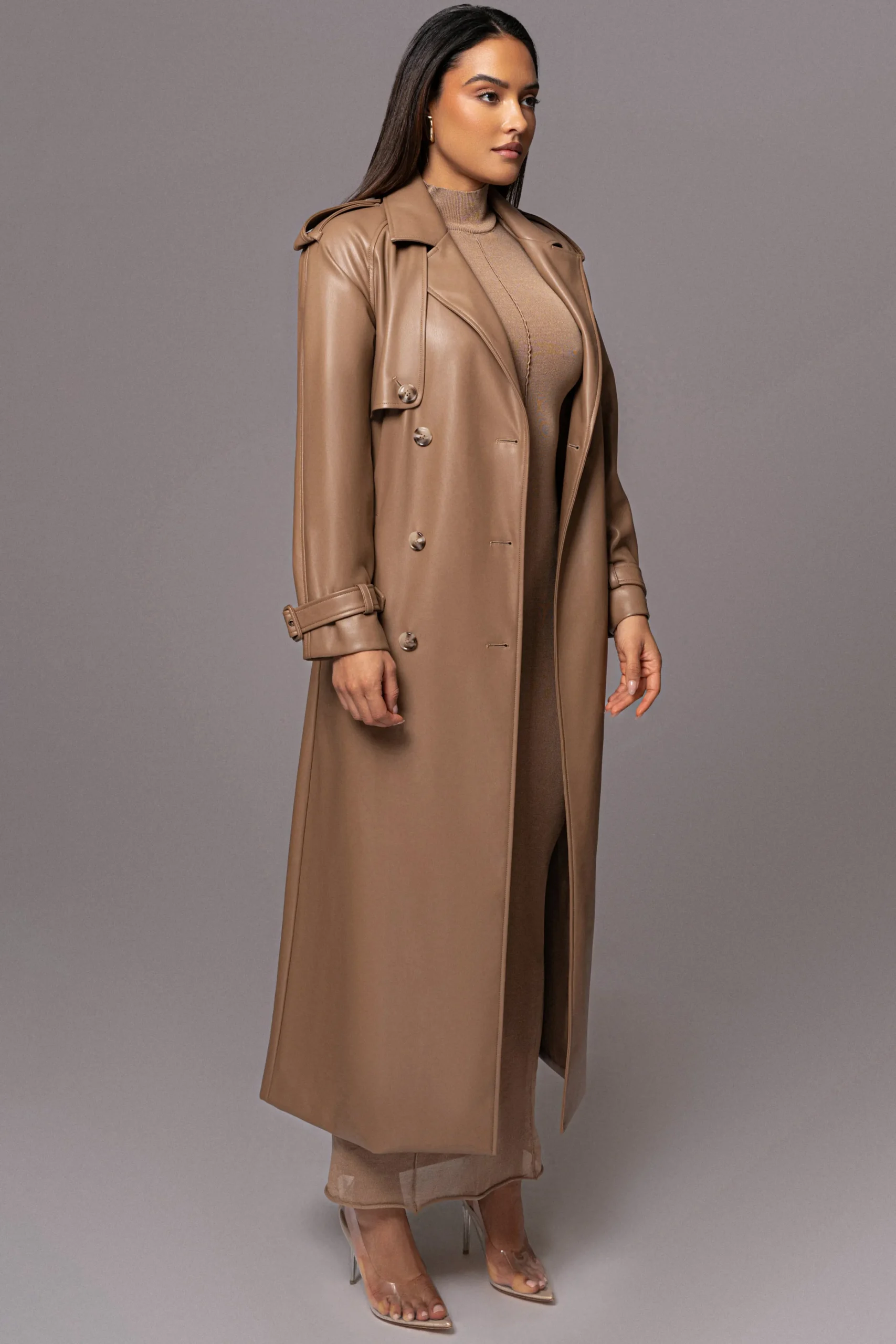 Tan Odin Faux Leather Coat*JLUXLABEL New