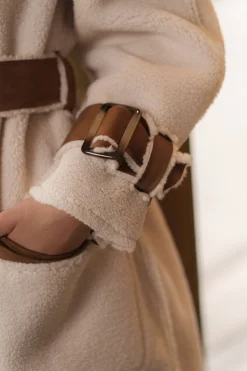 Tan Suede And Sherpa Reversible Coat*JLUXLABEL New