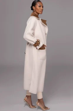 Tan Suede And Sherpa Reversible Coat*JLUXLABEL New