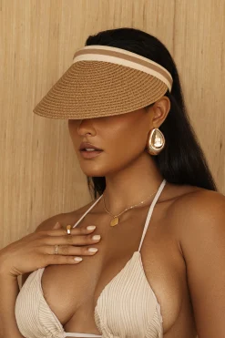 Tan Sunny Skies Visor*JLUXLABEL Discount