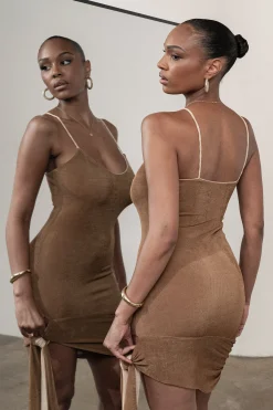 Tan/Beige Mirage Reversible Mini Dress*JLUXLABEL Clearance