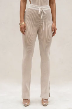 Taupe/White Faya Ribbed Pants*JLUXLABEL Discount