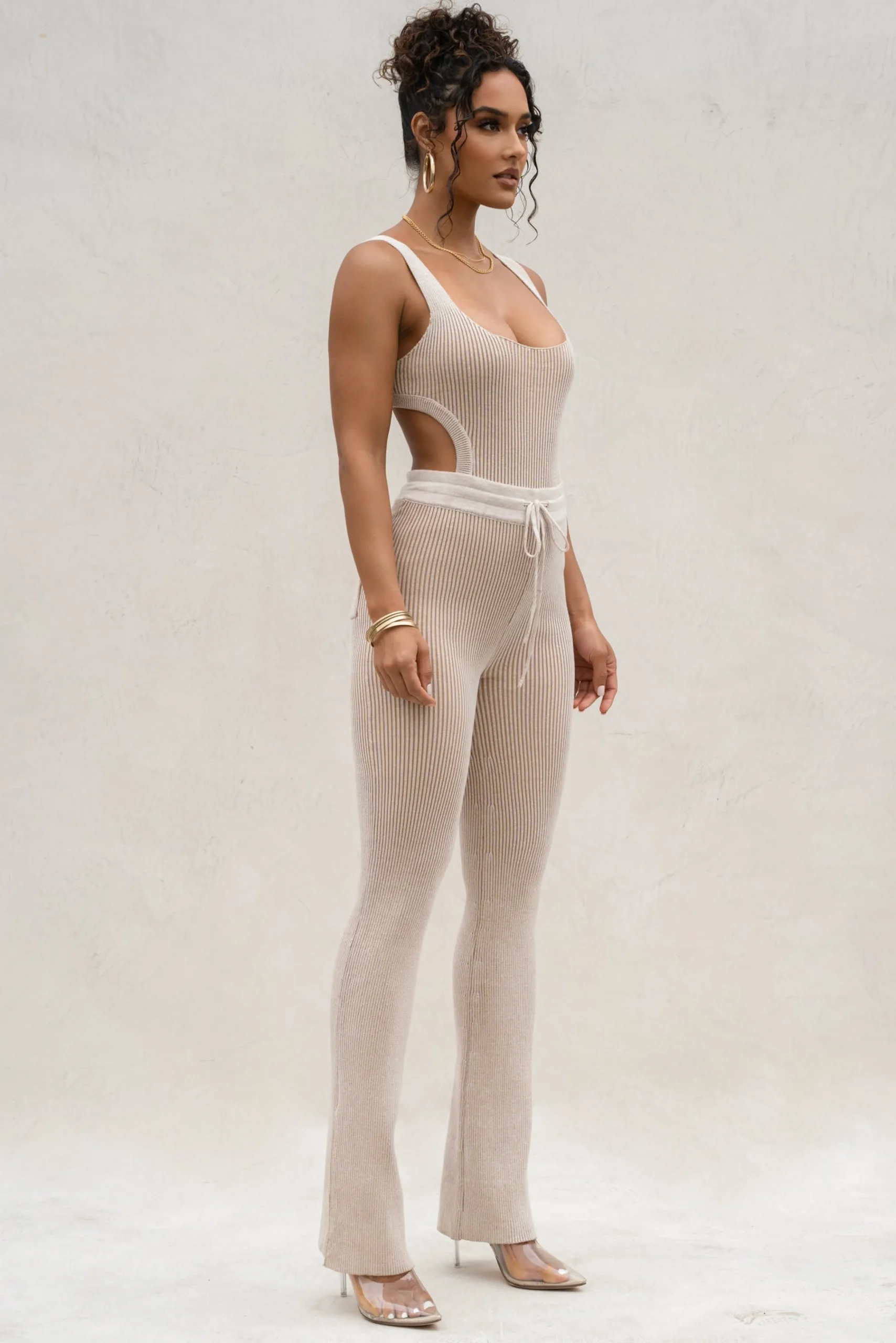 Taupe/White Faya Ribbed Pants*JLUXLABEL Discount