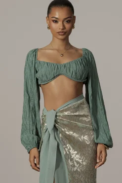 Teal Carey Long Sleeve Top*JLUXLABEL Clearance