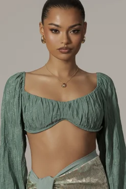 Teal Carey Long Sleeve Top*JLUXLABEL Clearance