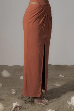 Terra Cotta Dreamland Linen Skirt*JLUXLABEL Fashion